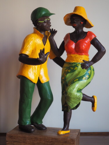 Escultura titulada "Danse au soleil" por Florence Schwartz, Obra de arte original, Terracota