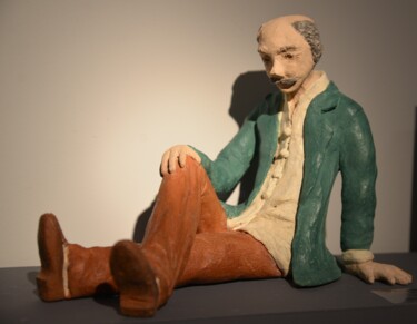 Skulptur mit dem Titel "James" von Florence Schwartz, Original-Kunstwerk, Terra cotta