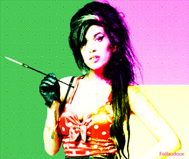 Grafika cyfrowa / sztuka generowana cyfrowo zatytułowany „Amy Winehouse - Cha…” autorstwa Florence Selaudoux, Oryginalna pra…