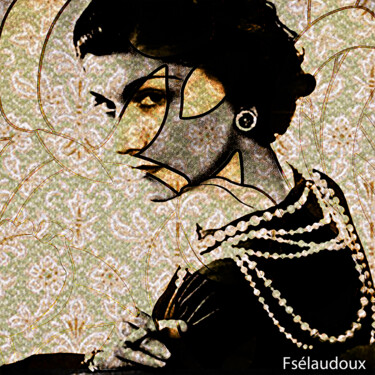 Digitale Kunst mit dem Titel "Coco Chanel Vintage…" von Florence Selaudoux, Original-Kunstwerk, Digitale Malerei