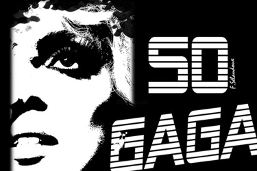 Digitale Kunst mit dem Titel "Lady Gaga - Chanteu…" von Florence Selaudoux, Original-Kunstwerk, Digitale Malerei