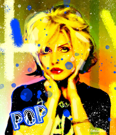 Digitale Kunst mit dem Titel "Debbie Harry -  Pop…" von Florence Selaudoux, Original-Kunstwerk, Digitale Malerei