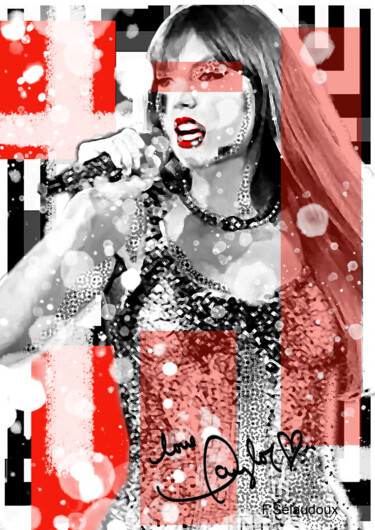 Arte digitale intitolato "TAYLOR SWIFT - LOVE…" da Florence Selaudoux, Opera d'arte originale, Pittura digitale