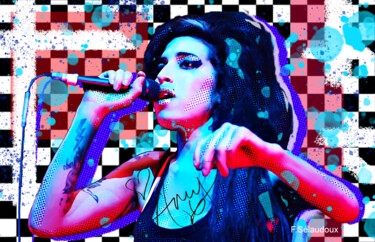 Digitale Kunst mit dem Titel "AMY Winehouse - Cha…" von Florence Selaudoux, Original-Kunstwerk, Digitale Malerei