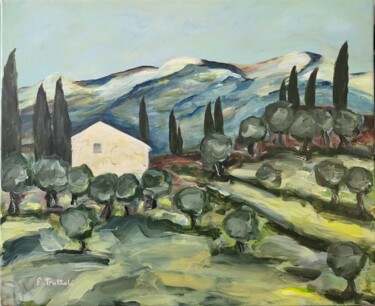Malarstwo zatytułowany „Mas provençal et so…” autorstwa Florence Trottoli, Oryginalna praca, Akryl