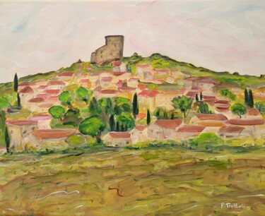 Painting titled "Châteauneuf-du-Pape" by Florence Trottoli, Original Artwork, Acrylic