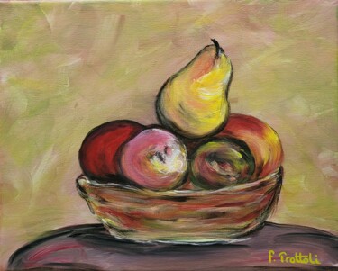 Painting titled "Fruits dans une jat…" by Florence Trottoli, Original Artwork, Acrylic