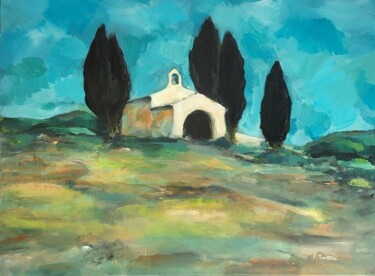 Malarstwo zatytułowany „La Chapelle Sainte…” autorstwa Florence Trottoli, Oryginalna praca, Akryl