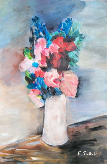 Malerei mit dem Titel "Transposition Fleur…" von Florence Trottoli, Original-Kunstwerk, Acryl