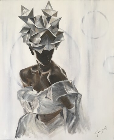 Peinture intitulée "mysterieuse" par Florence Yangui, Œuvre d'art originale, Huile