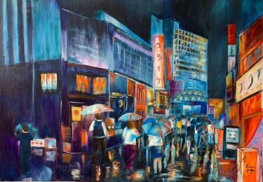 Schilderij getiteld "Tokyo" door Florence Yangui, Origineel Kunstwerk, Acryl