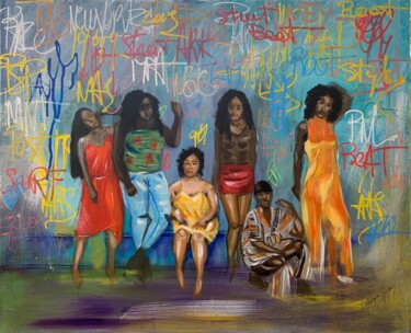 Malarstwo zatytułowany „Street” autorstwa Florence Yangui, Oryginalna praca, Akryl