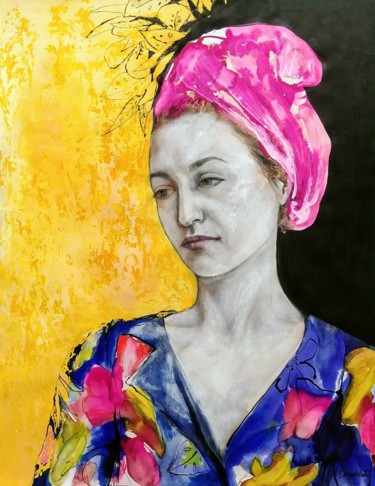 Peinture intitulée "Autoportrait" par Florence Bonni Venti, Œuvre d'art originale