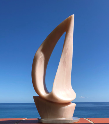 Sculpture intitulée "via col vento opale" par Florence   Duet, Œuvre d'art originale, Pierre