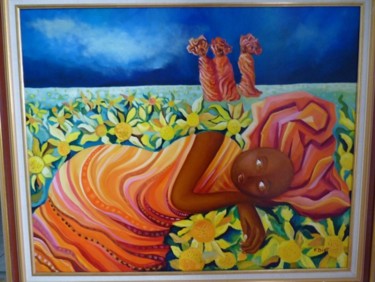 Peinture intitulée "Rêve dans les tourn…" par Florence Diot, Œuvre d'art originale, Huile