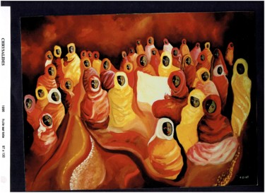 Painting titled "chrysalides" by Florence Diot, Original Artwork, Oil