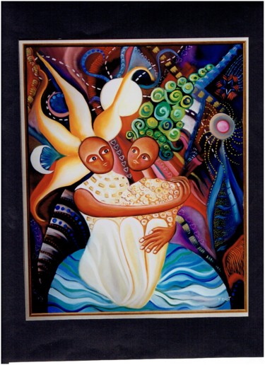 Malerei mit dem Titel "amoureux" von Florence Diot, Original-Kunstwerk, Öl