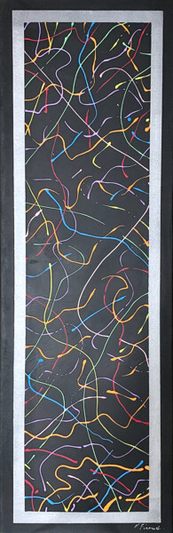 Painting titled "Zimbala 1" by Florence Féraud-Aiglin, Original Artwork, Acrylic Mounted on Wood Stretcher frame