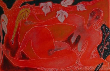 Peinture intitulée "l'amazone" par Florence Fraisse, Œuvre d'art originale, Huile