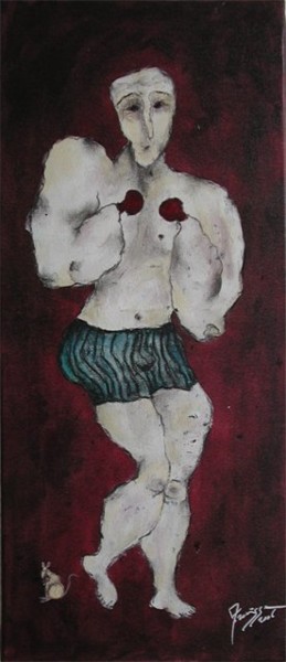 Peinture intitulée "le boxeur" par Florence Fraisse, Œuvre d'art originale, Huile