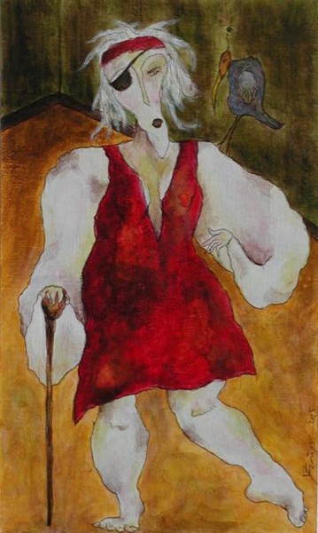 Peinture intitulée "la tenanciere" par Florence Fraisse, Œuvre d'art originale, Huile