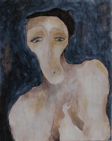Peinture intitulée "l'homme au beret" par Florence Fraisse, Œuvre d'art originale