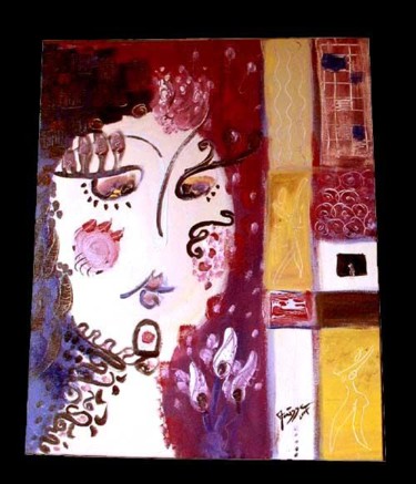 Peinture intitulée "Geisha" par Florence Fraisse, Œuvre d'art originale, Huile