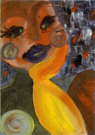 Peinture intitulée "olga du soir" par Florence Fraisse, Œuvre d'art originale, Huile