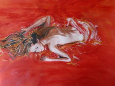 Peinture intitulée "Endormie" par Florence Hainon, Œuvre d'art originale, Huile