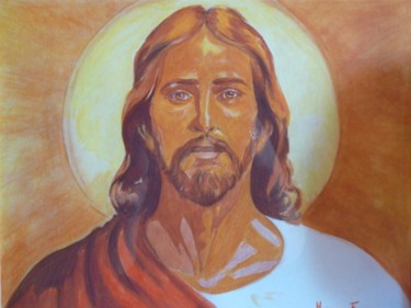 Peinture intitulée "Christ" par Florence Hainon, Œuvre d'art originale, Huile