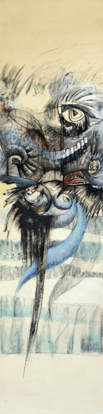 Ζωγραφική με τίτλο "Ode aux oiseaux 1" από Florence Laurent, Αυθεντικά έργα τέχνης, Ακρυλικό