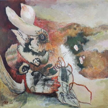 Картина под названием "Préservation" - Florence Laurent, Подлинное произведение искусства, Акрил Установлен на Деревянная ра…