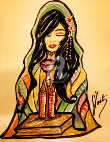 Peinture intitulée "Geisha" par Florencegm, Œuvre d'art originale