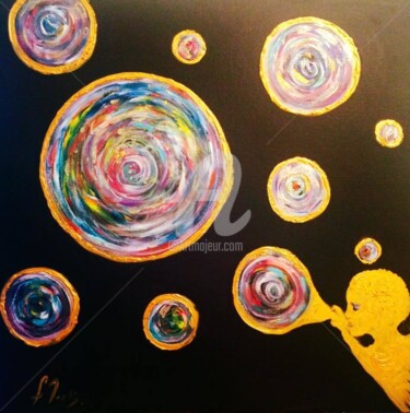 Peinture intitulée "Un monde multicolore" par Florencegm, Œuvre d'art originale