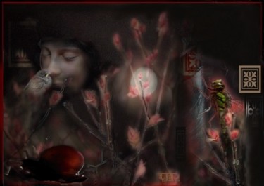 Arts numériques intitulée "Red night2" par Florence Tyrant, Œuvre d'art originale, Peinture numérique