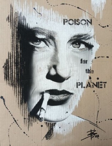 Drawing titled "POISON" by Florent Bertolino, Original Artwork, Pastel