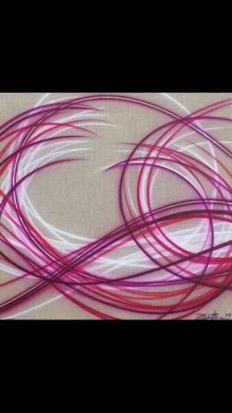 Peinture intitulée "Pink wave" par Florent Boisard, Œuvre d'art originale, Aérographe