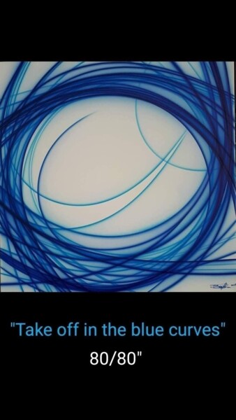 Peinture intitulée "Take off in the blu…" par Florent Boisard, Œuvre d'art originale, Acrylique