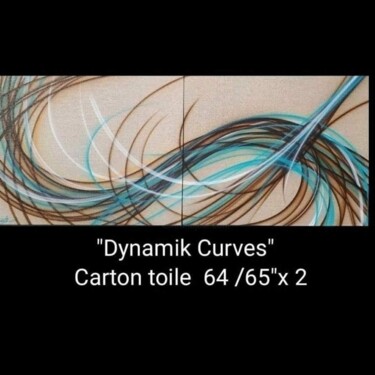 Painting titled "Dynamik  curves" by Florent Boisard, Original Artwork, Acrylic