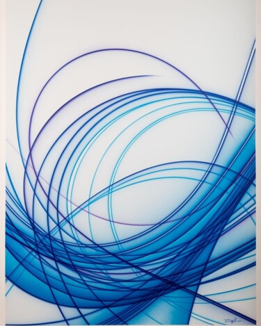 Painting titled "Dynamik  curves  in…" by Florent Boisard, Original Artwork, Acrylic