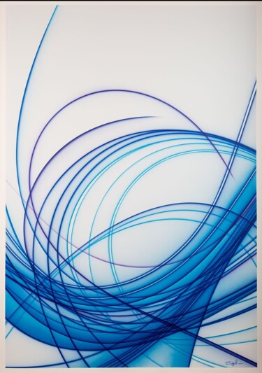 Painting titled "Dynamik  curves in…" by Florent Boisard, Original Artwork, Acrylic Mounted on Wood Stretcher frame