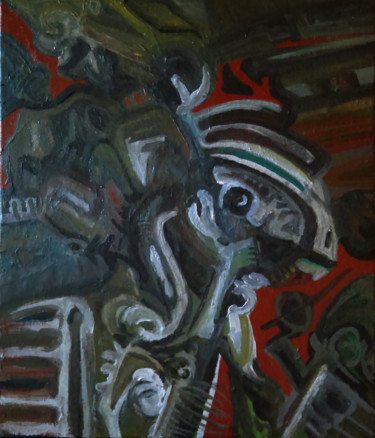 Painting titled "Carcasse" by Florent Chamard, Original Artwork, Acrylic Mounted on Wood Stretcher frame