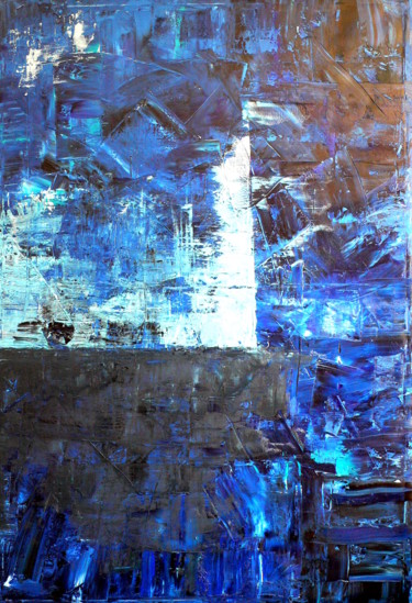 Painting titled "Bleu nuit" by Florent Leduc, Original Artwork