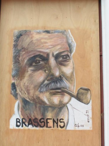 Peinture intitulée "Georges Brassens" par Florent Prudent Cécile Rateau, Œuvre d'art originale