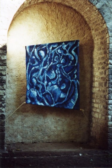 Painting titled "arcades bleues" by Florent Prudent Cécile Rateau, Original Artwork