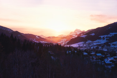 Coucher de soleil - Sunset Megève chemin du Calvaire Photographie intitulée "Coucher de soleil -…" par Florent Siegenthaler, Œuvre d'art originale, Photographie numérique
