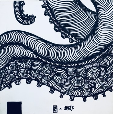 Zeichnungen mit dem Titel "OCTO NINE 2" von Flox Lamil, Original-Kunstwerk, Marker