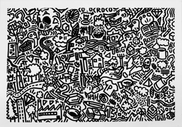 Рисунок под названием "Doodly" - Flox Lamil, Подлинное произведение искусства, Маркер