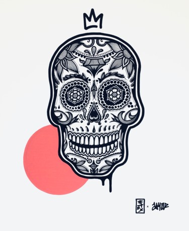 图画 标题为“MJ skull” 由Flox Lamil, 原创艺术品, 标记