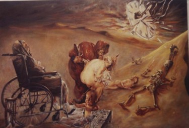 Malerei mit dem Titel "La vida rueda" von Dorian Flórez, Original-Kunstwerk